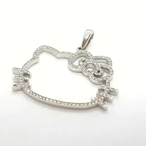 Victoria casal Pendentif Hello kitty Or blanc Diamant