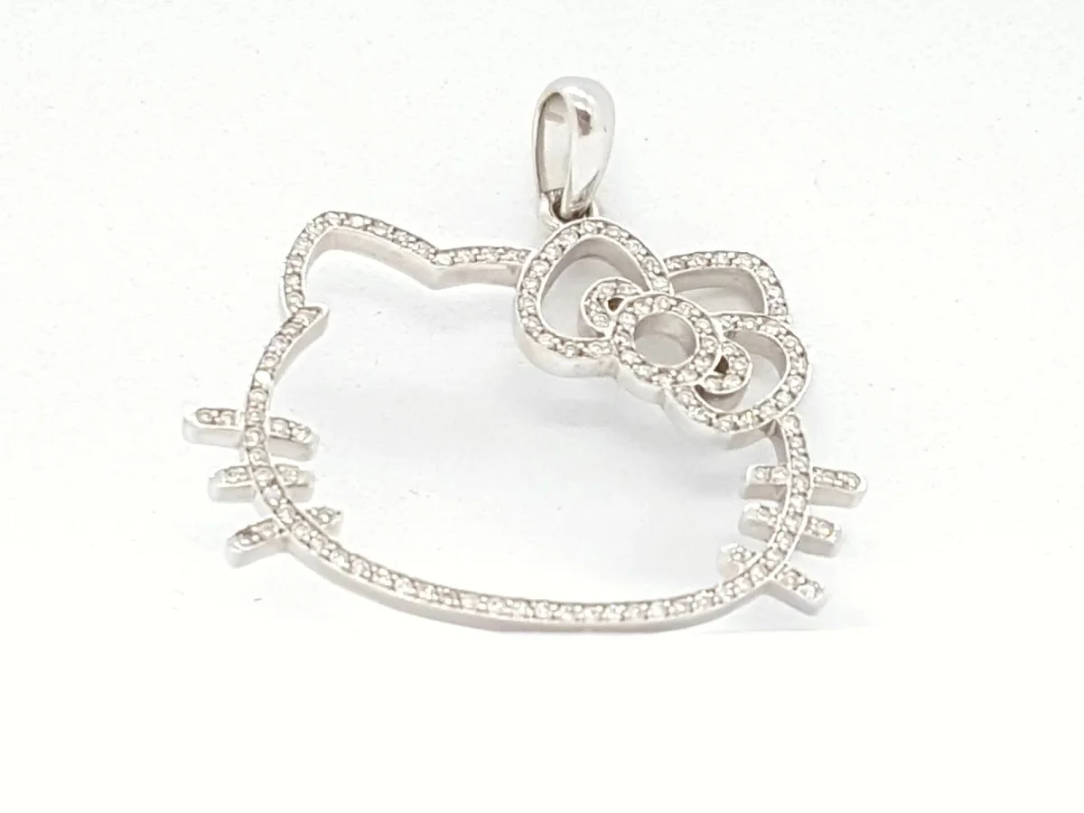 Victoria casal Pendentif Hello kitty Or blanc Diamant – Image 8
