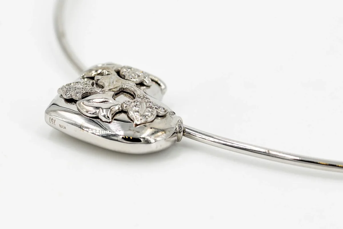 Van der bauwede Collier Lierre Or blanc Diamant