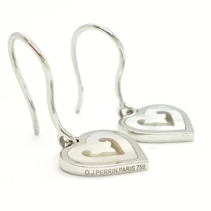 O.j. perrin Boucles d'oreilles Légendes Or blanc Nacre