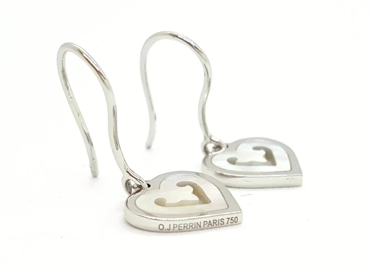 O.j. perrin Boucles d'oreilles Légendes Or blanc Nacre – Image 2