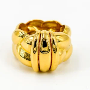 O.j. perrin Bague Tressé Or jaune