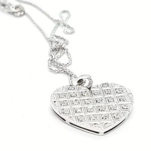 Collier Chaîne + pendentif Or blanc Diamant