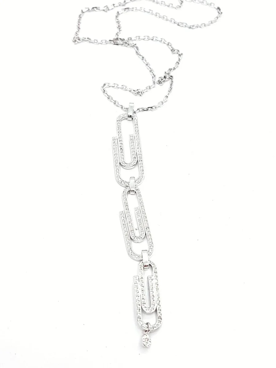 Altmann & frankiel Collier Trombone Or blanc Diamant