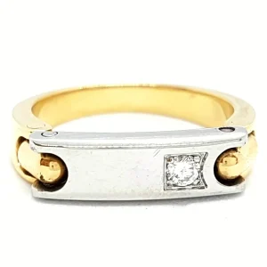 Pequignet Bague Or jaune, Acier Diamant