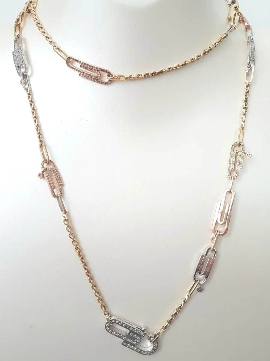 Altmann & frankiel Collier Sautoir Trombone Or jaune, Or blanc, Or rose Diamant – Image 2