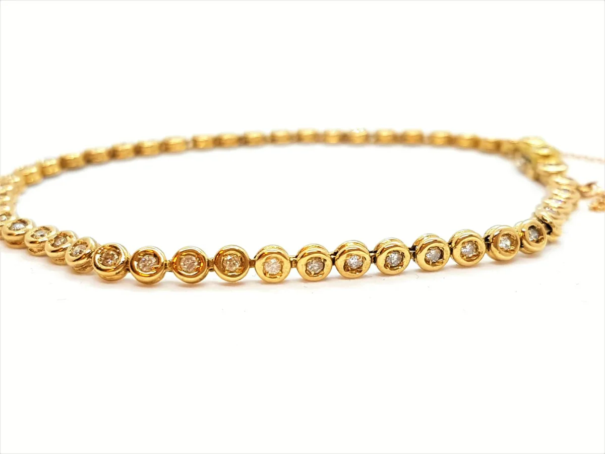 Bracelet Ligne de diamants Or jaune Diamant