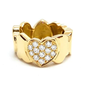 Fred Bague Coeur bandeau Or jaune Diamant