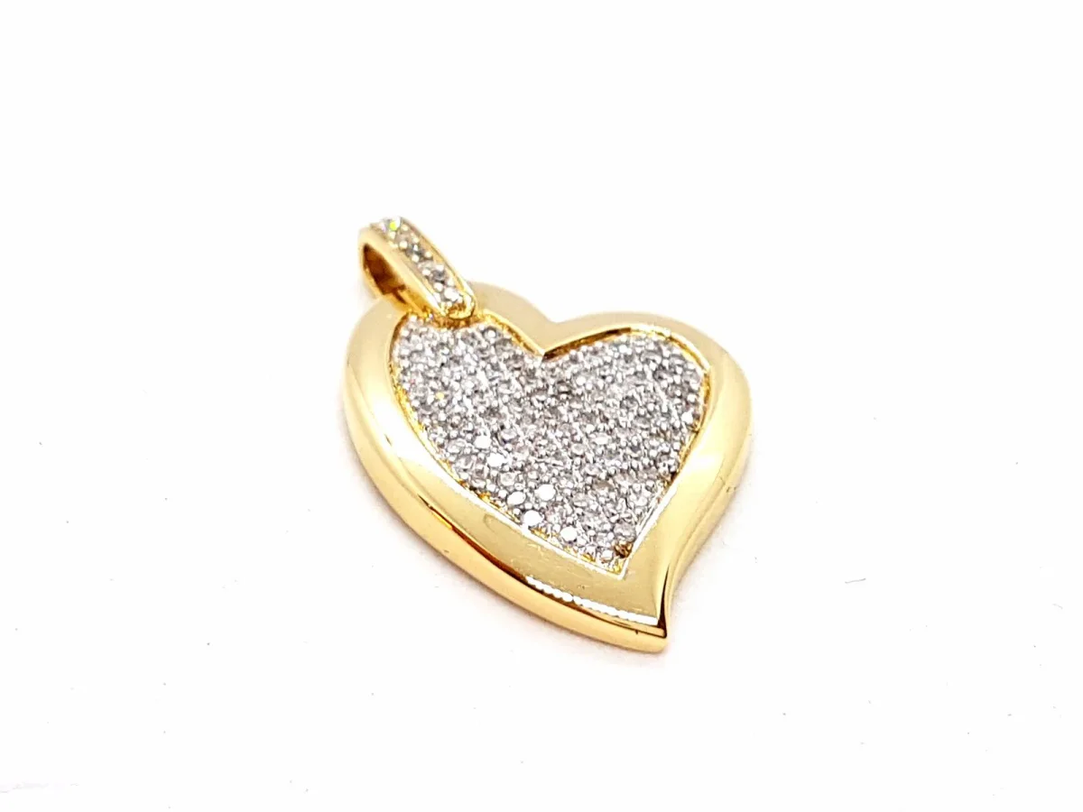 Pendentif Coeur Or jaune, Or blanc Diamant – Image 2