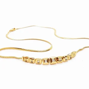 Collier Maille anglaise Or jaune Diamant