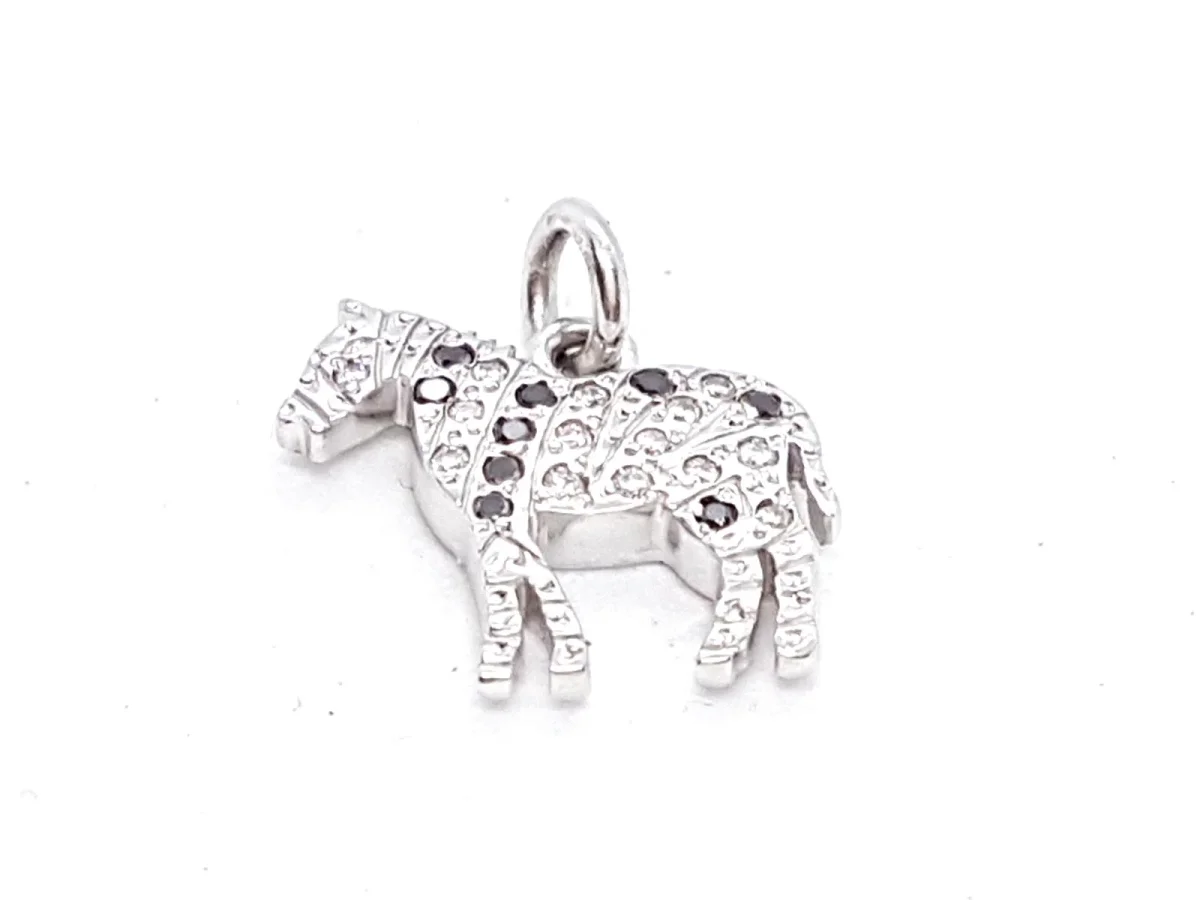Dodo pomellato Pendentif Cheval Cheval Or blanc Diamant