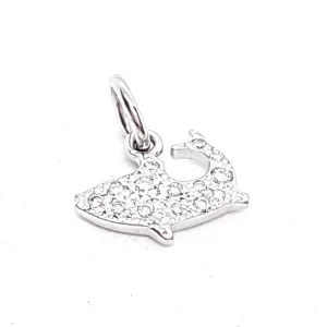 Dodo pomellato Pendentif Dauphin Dauphin Or blanc Diamant