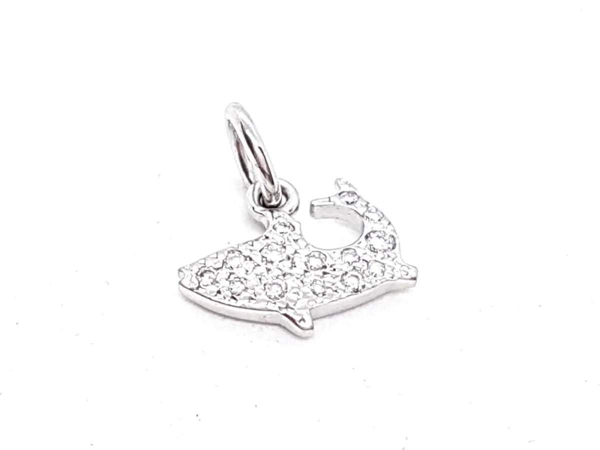 Dodo pomellato Pendentif Dauphin Dauphin Or blanc Diamant – Image 2