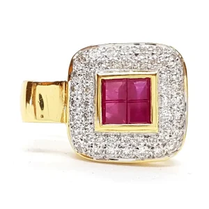 Pendentif Or jaune Rubis, Diamant