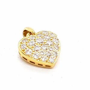 Pendentif Coeur Or jaune Diamant