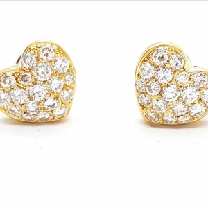 Boucles d'oreilles Coeur Or jaune Diamant