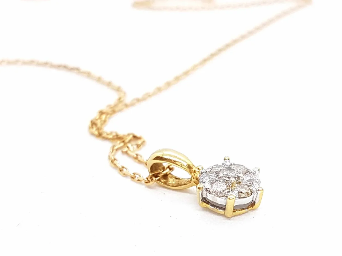 Collier Chaîne + pendentif Or jaune, Or blanc Diamant – Image 2