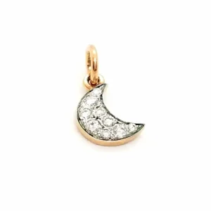Dodo pomellato Pendentif Lune Lune Or rose Diamant