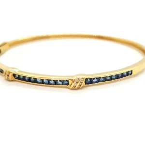 Bracelet Jonc Or jaune Saphir, Diamant