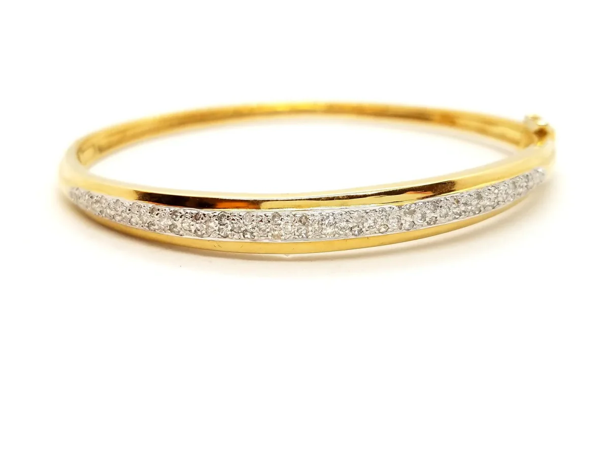 Bracelet Jonc Or jaune Diamant