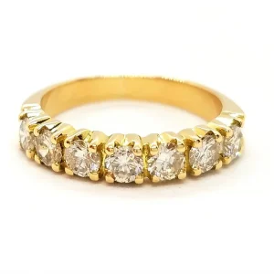 Bague Demi-alliance Or jaune Diamant