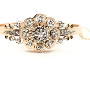 Bracelet Année 90 Or rose Diamant