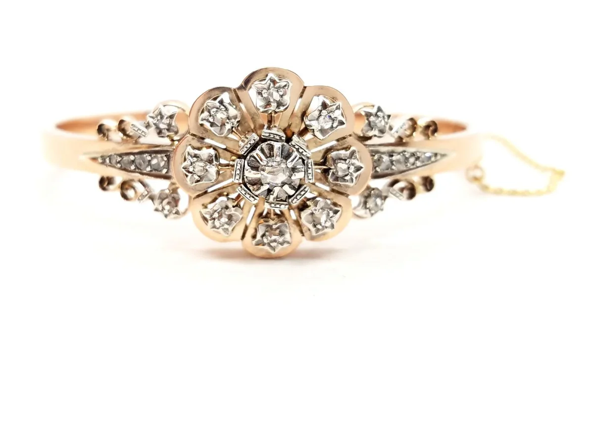 Bracelet Année 90 Or rose Diamant – Image 2