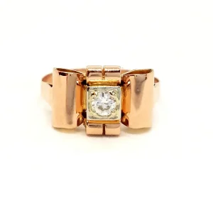 Bague Art déco Or rose Diamant