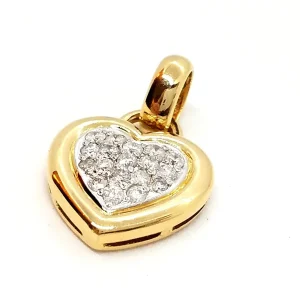 Pendentif Coeur Or jaune Diamant