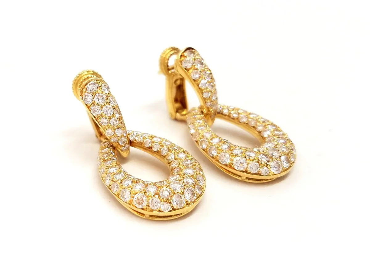 Boucles d'oreilles Or jaune Diamant – Image 2