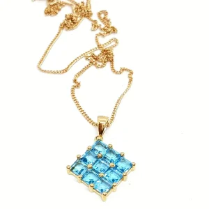 Collier Chaîne + pendentif Or jaune Topaze