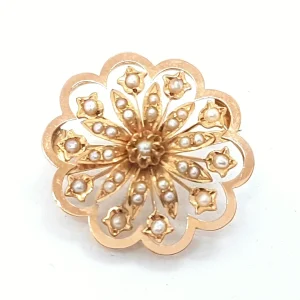 Broche Or jaune Perle