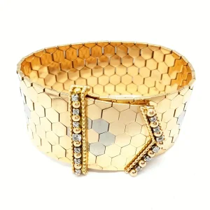 Bracelet Manchette Or jaune Diamant