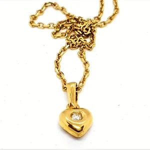 Collier Chaîne + pendentif Or jaune Diamant