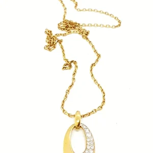 Collier Chaîne + pendentif Or jaune Diamant