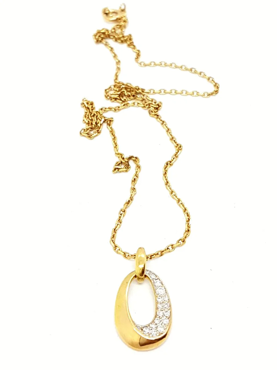 Collier Chaîne + pendentif Or jaune Diamant