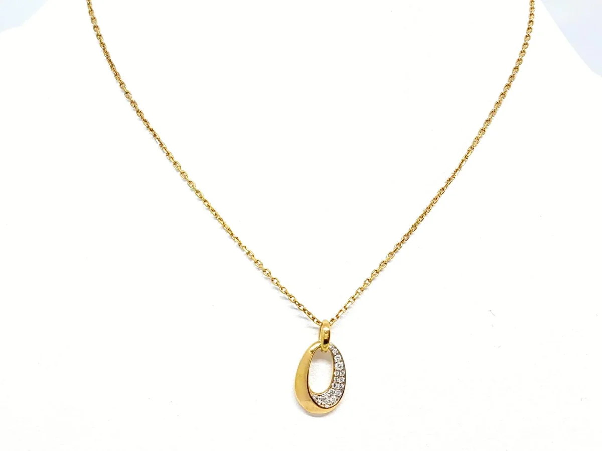 Collier Chaîne + pendentif Or jaune Diamant – Image 3