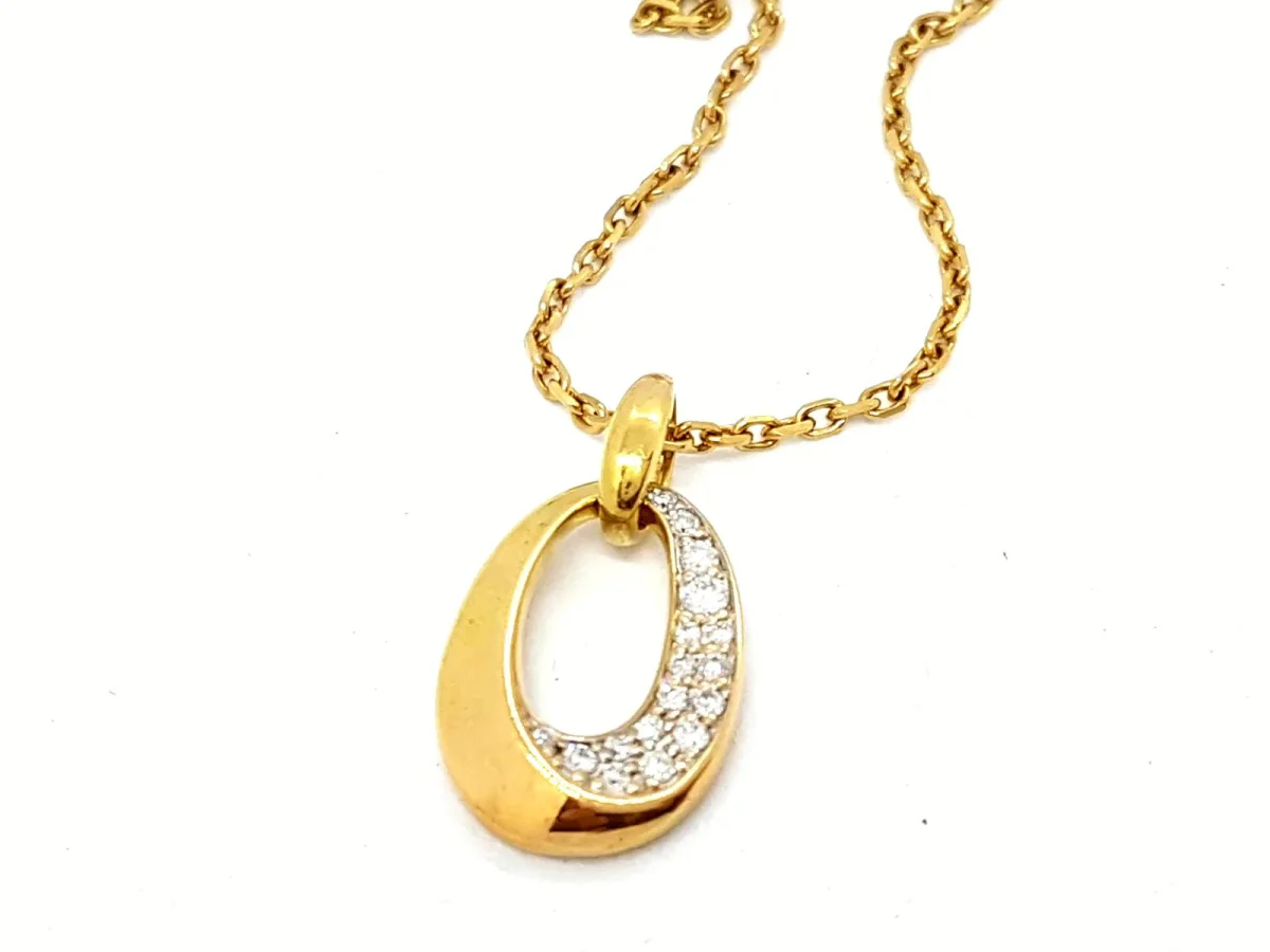 Collier Chaîne + pendentif Or jaune Diamant – Image 5