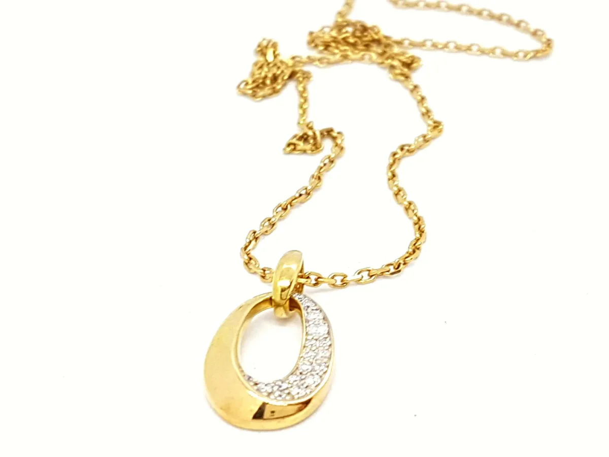 Collier Chaîne + pendentif Or jaune Diamant – Image 6