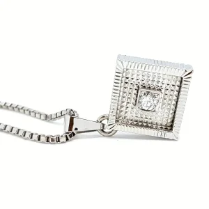 Collier Chaîne + pendentif Or blanc Diamant