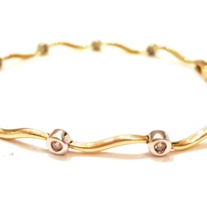 Bracelet Maille Or jaune, Or blanc Diamant