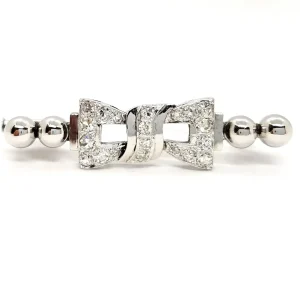 Broche Art déco Or blanc Diamant