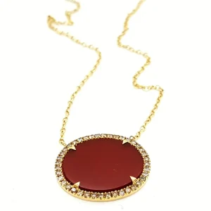 Etername Collier Ras de cou Flamenco Or jaune Agate, Diamant