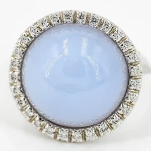 Susie otero Bague Mon trésor Or blanc Calcédoine, Diamant