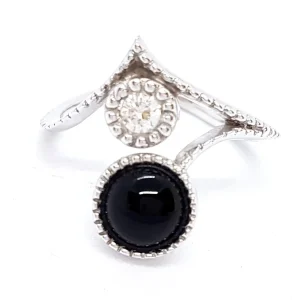 Susie otero Bague  Or blanc Diamant, Onyx