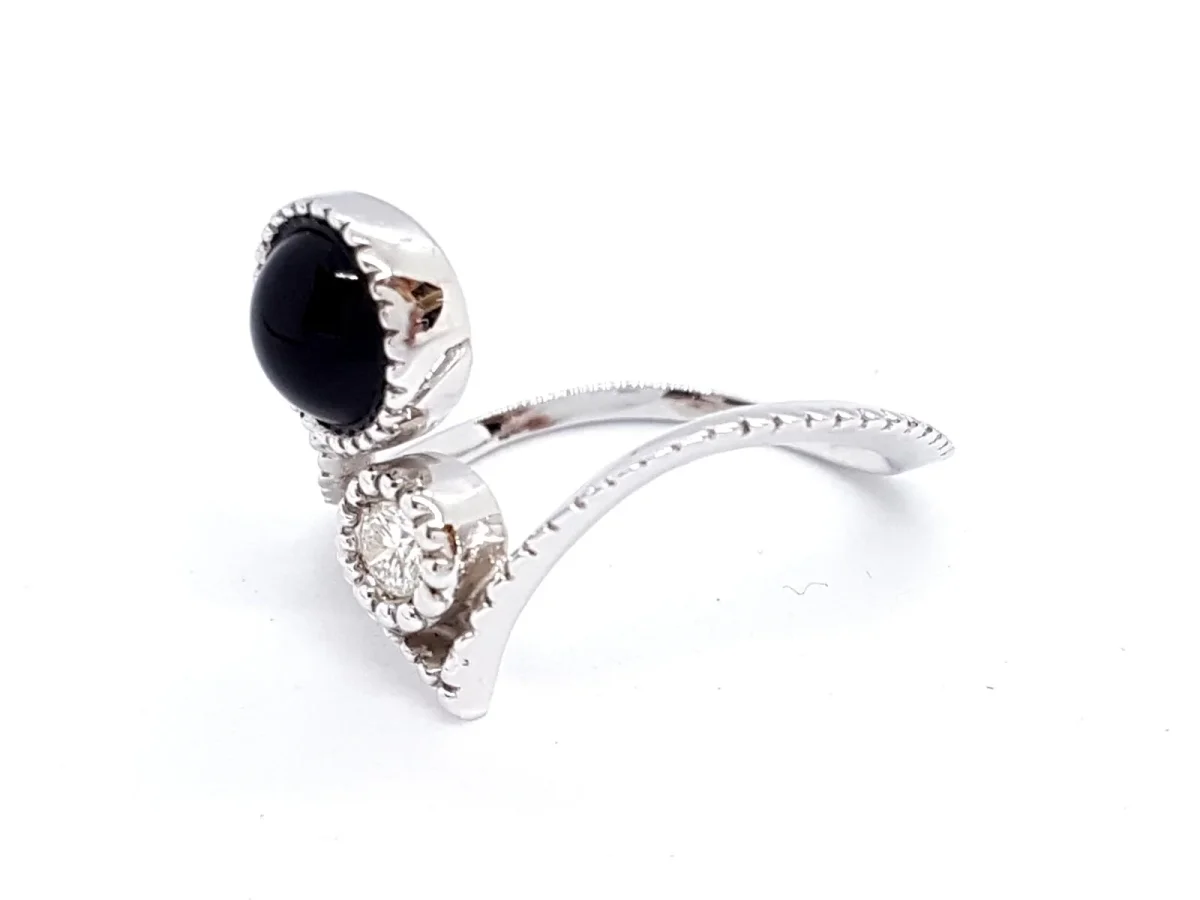 Susie otero Bague Or blanc Diamant, Onyx – Image 3