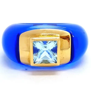 André benitah Bague  Or jaune, Résine Topaze