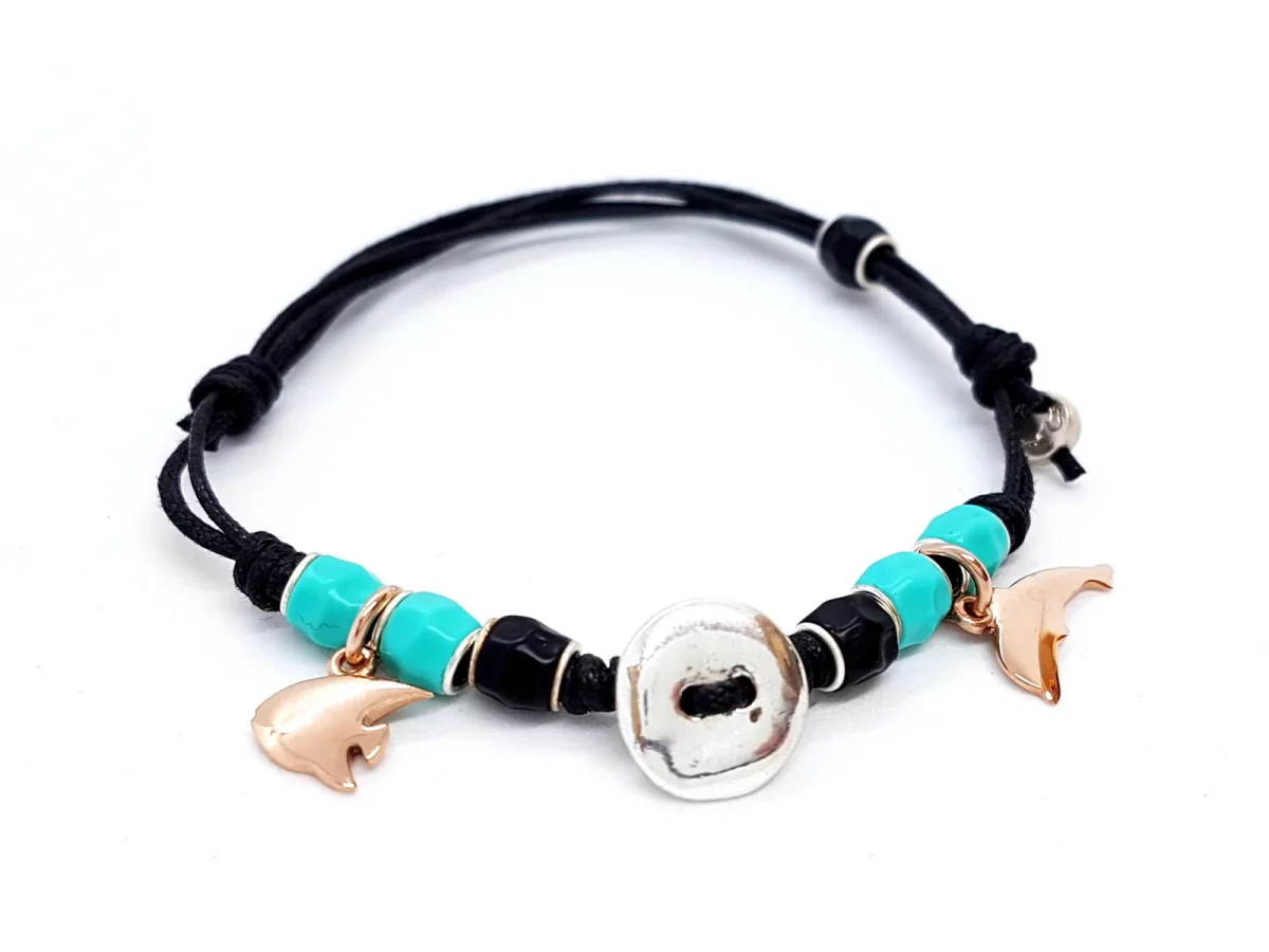 Dodo pomellato Bracelet Poisson et dauphin Or rose – Image 2