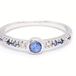Isabelle langlois Bague Or blanc Diamant, Saphir