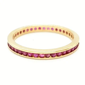 Bague Alliance Or jaune Rubis